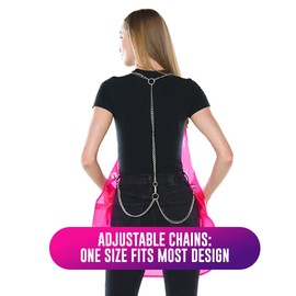 Colortrak Nothing to Hide Collection, Transparent Pinky Promise Barber/Stylist Apron, One-Size-Fits-Most with Adjustable Chains Design, Chemical and waterproof, Vinyl, 23”W x 27.5” L