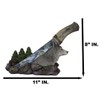 Ebros Gray Wolf In Forest Centerpiece With Hunting Knife Letter