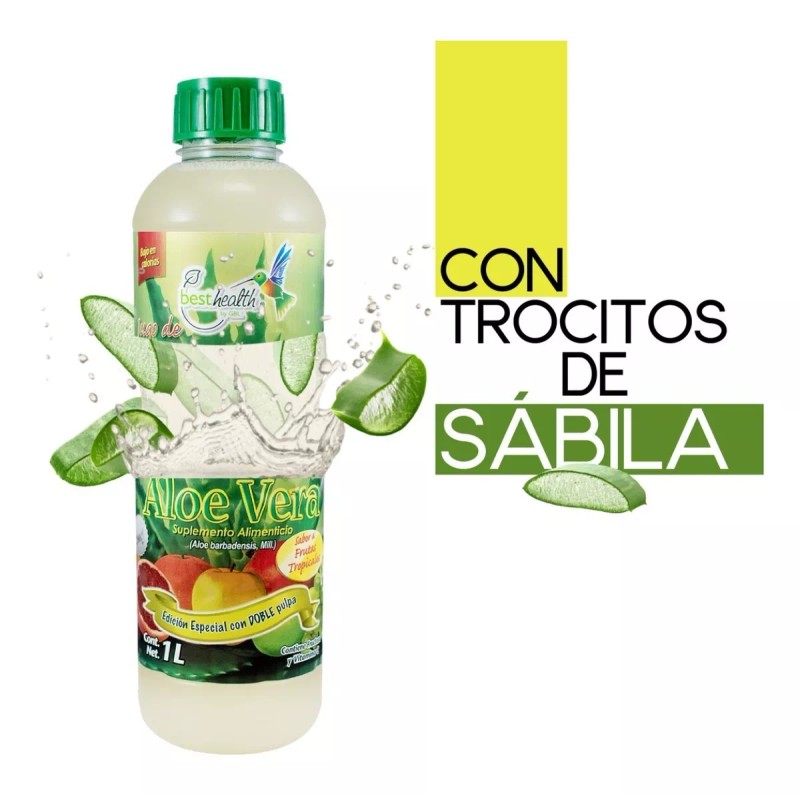 Best Health Jugo De Aloe Vera 1l Con Sábila 4pzas.