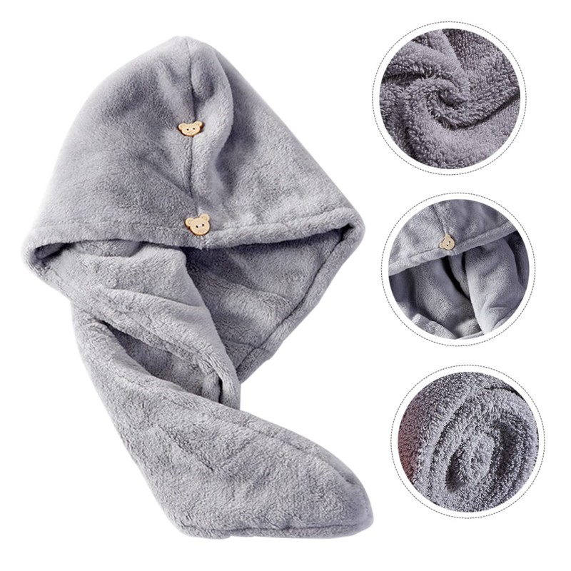 Baluue Hair Bonnets 2pcs Absorbent Hair Drying Cap Soft Microfibre