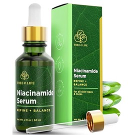 Tree of Life - Suero de niacinamida B3 para la cara, 2 onzas, crema con 5% de vitamina B3, hidratante aprieta visiblemente los poros para una hidratac