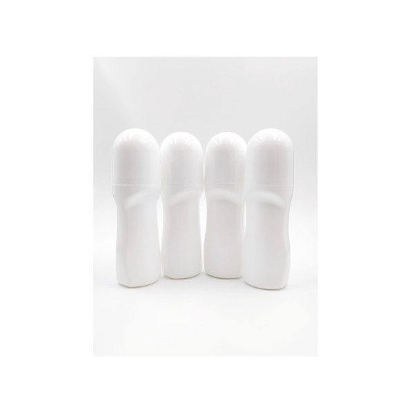 YYNGJCK 4Pcs Plastic Roller Bottles 1.7oz /50mL Reusable Leak-Proof White