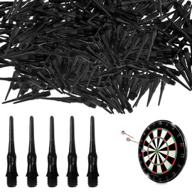 DONOONIS Pack of 200 Dart Tips, Plastic Replacement Tips, Soft Dart Tips, Dart Tips, Soft Dart Replacement Tips, Especially Stable and Durable, Black
