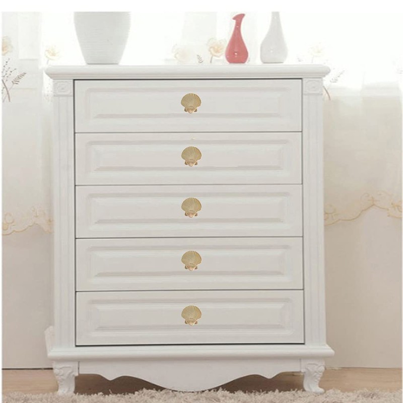 brandname RRRuo Seashell Cabinet Knobs Zinc Alloy for Wardrobe Dresser