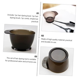 Baluue 6pcs Hair Coloring Kit Hair Dyeing Brush Comb Bowl Set for Salon Personal Use