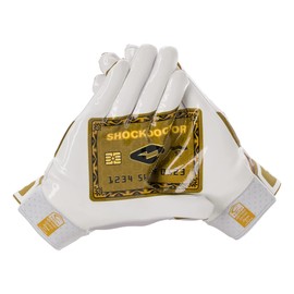 Shock Doctor Showtime Receiver Glove, White/Gold Card M