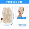 40 Pack Soap Bags Mesh Exfoliating with Drawstring Bar, Natural