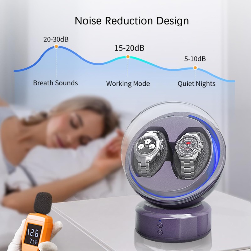 Newymaking Double Watch Winder for Automatic Watches, Watch Case for