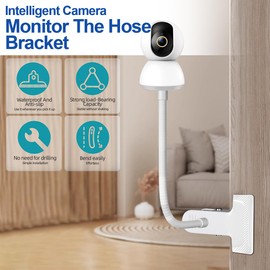 Universal Baby Monitor Holder-Flexible Gooseneck Arm Baby Monitor Clip Mount Stand with 1/4 Screw,No Drilling Required,Compatible with Arlo,Motorola,Vtech & Other Cameras(Clip On 0.3m)
