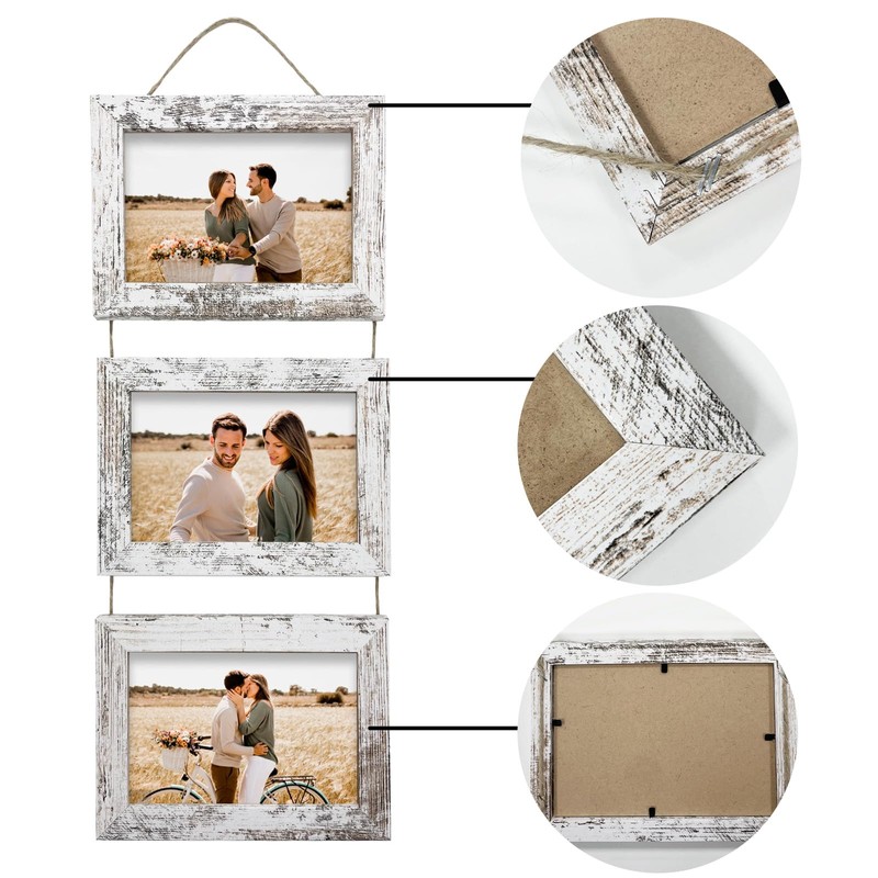 Rexllon 4x6 Wall Hanging Picture Frames Collage with 3 Opening