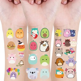 60 Pcs Cartoon Temporary Tattoos,Birthday Party Favors Party Supplies,Gift of Birthday, Party Favor, Rewards, Art Craft.