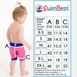 SwimBest Swim Nappy/Shorts - Soft Snug Fitting Swim Nappy, Ages 3-24 Months (Pink/Blue, 3-6 mths (Pack of 1))