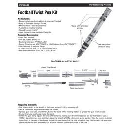 Penn State Industries PKFBALLSS Football Twist Ballpoint Pen Kit Starter Package Woodturning Project