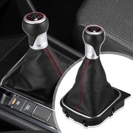 X AUTOHAUX 6 Speed Car Gear Shift Stick Knob Handle Shifter Gaiter Boot Cover