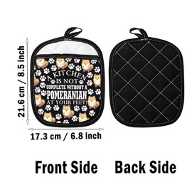 Pomeranian A Kitchen Is Not Complete Without A Pomeranian At Your Feet Pot Holder Pomeranian Lover Gift (Without A Pomeranian Black)