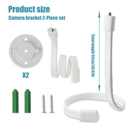 Yqhugbc Pack of 2 Baby Monitor Brackets, Camera Mount, Compatible with TP-Link Tapo Pan/Tilt C200/C210/C211/C212/C220/C225, for Flexible Security Camera, No Drilling Installation