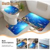 4-Piece Sunlight Sea Fish Ocean Theme Bathroom Set with Rugs