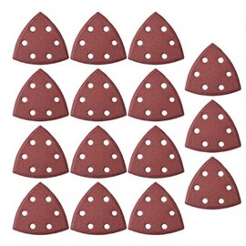 MACHSWON Triangular Sanding Paper,Triangle Oscillating Multi Tool,Hook and Loop Sanding Pads,120 Grits 6 Holes, 15pcs