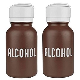 Menda 35601 HDPE 8oz Alcohol Dispensing Bottle, with Lasting-Touch Pump, Brown (2)