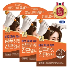 Easy dyeing like elastin shampoo, natural brown 60g x 3 / 엘라스틴 샴푸하듯 간편염색 자연갈색 60g x 3개