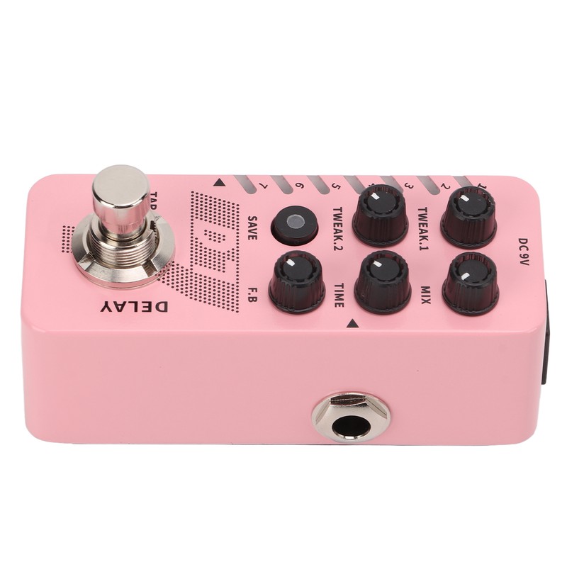 Digital Delay Pedal Metal Pink Guitar Looper Effect Pedals with