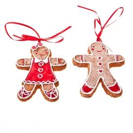 Gisela Graham : Decorations : Large Gingerbread Boy and Girl (Set of 2)