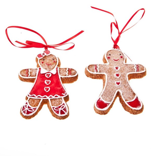 Gisela Graham : Decorations : Large Gingerbread Boy and Girl