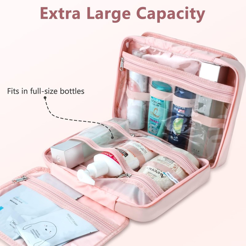 Travel Toiletry Bag,Hanging Toiletry Bags for Traveling Women, Water-resistant Makeup