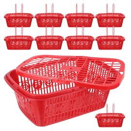 SEWOART Mini Fruit Basket with Lid 8.46X5.70X3.14In Plastic Berry Picking Basket Vented Produce with Handle for Garden Harvest Fridge Storage and Outdoor Use