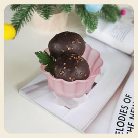 seicasaya Glass Dessert Bowl with Heavy Base, 240ml (8.1oz), Matte Gradient Finish – Perfect for Ice Cream, Sundaes, Fruit, and Snacks (Cherry Blossom)