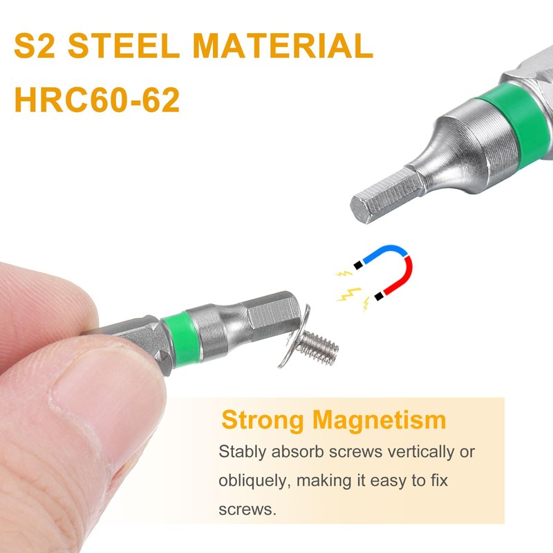 sourcing map 5pcs Hex Screwdriver Bit H2 1/4" Hex Shank