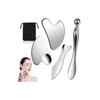 Kit Guasha Facial 4 Pzas Acero Inoxidable Para Cara
