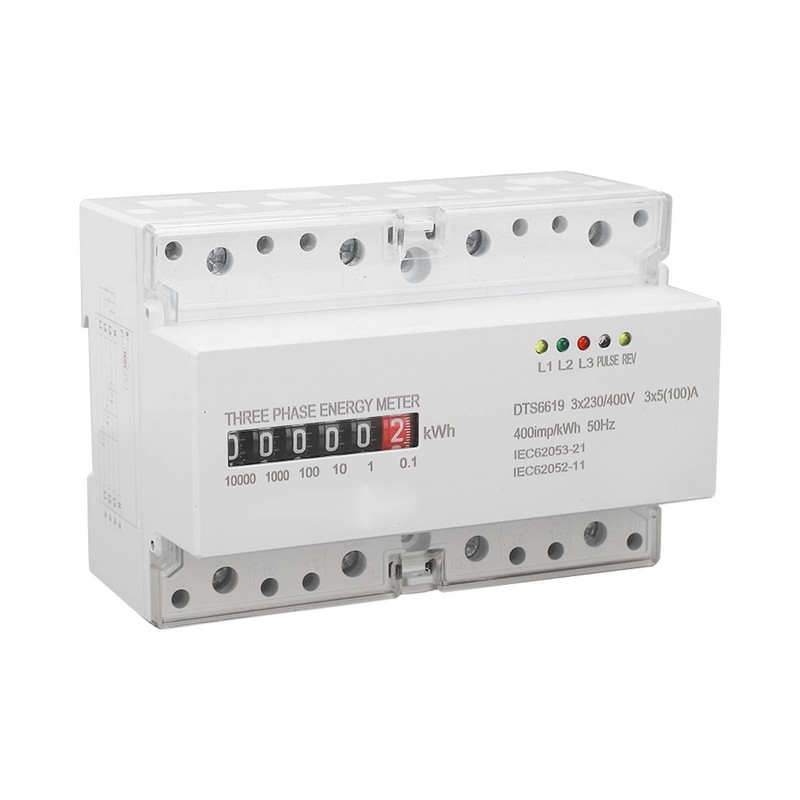 Electric Meter Din Rail 3 Phase 4 Wire KWh Energy
