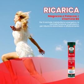 L'Angelica Vitamine e Sali Minerali, Magnesio e Potassio + Vitamina B6, Ricarica, Gusto Limone, Zero Zuccheri, 1 Confezione da 20 Compresse
