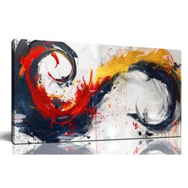 HUBOSKN Abstract Living Room Pictures Wall Decor - Modern Art Wall Decor for Office - Abstract Wall Art for Bedroom Size 20" x 40"