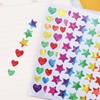 ZXCHOME 3D Love Heart Stickers for Children, 20 Sheets Colourful