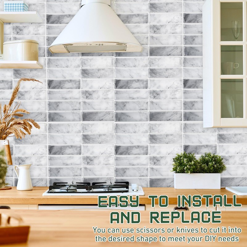 Drydiet 10 Sheets Tile Peel and Stick Backsplash 11.43 x