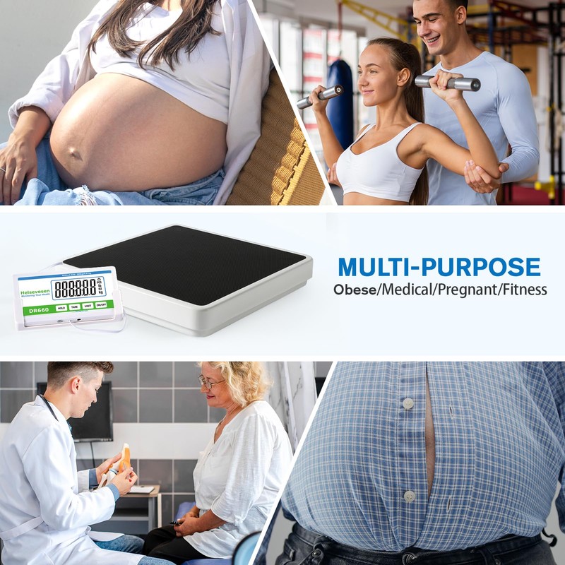 Helsevesen Medical Scale, Professional 660 lb Bariatric Body Weight Scale,