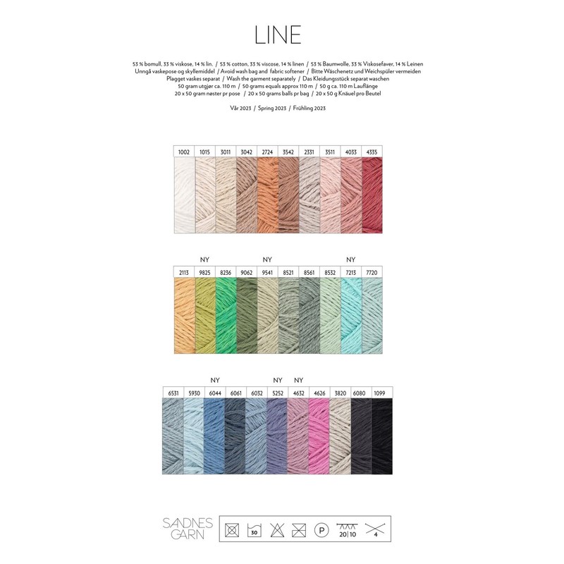 SANDNES GARN Line – Colour: Sunny Lime (9825) – 50