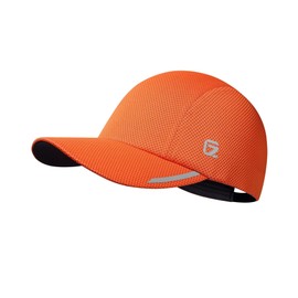GADIEMKENSD Cooling Unisex Running Hat Summer Outdoor Satin Lined Dad Baseball Cap Lightweight Performance Mesh Golf Hats for Large Heads Vintage Workout Sports Caps for Gym Tennis Fluorescent Orange