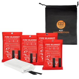 A2Z DISTRIBUTION 40”x40” Fire Blanket for Home and Kitchen, Emergency Fire Extinguisher Blanket, High Heat Resistant Fire Suppression for Home Safety Kitchen, and Camping (4)
