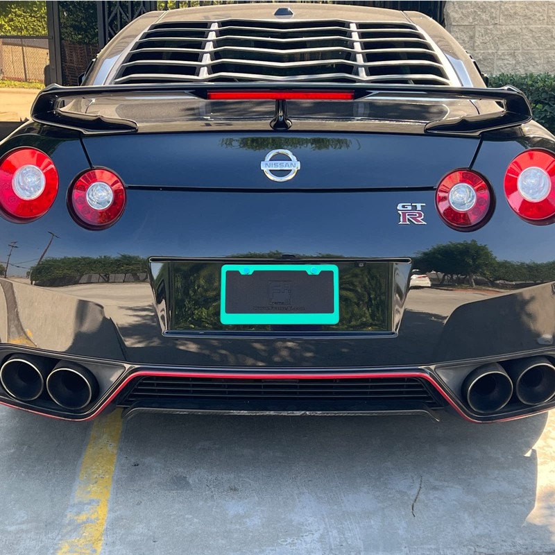 NAROWAN Silicone Back Guard License Plate Frame Green Mirror Chrome