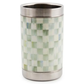 MACKENZIE-CHILDS 3260 Wine Cooler, Champagne and Wine Ice Bucket, Wine Bar Accessories, 1 Gallon, Gray-and-White Sterling Check