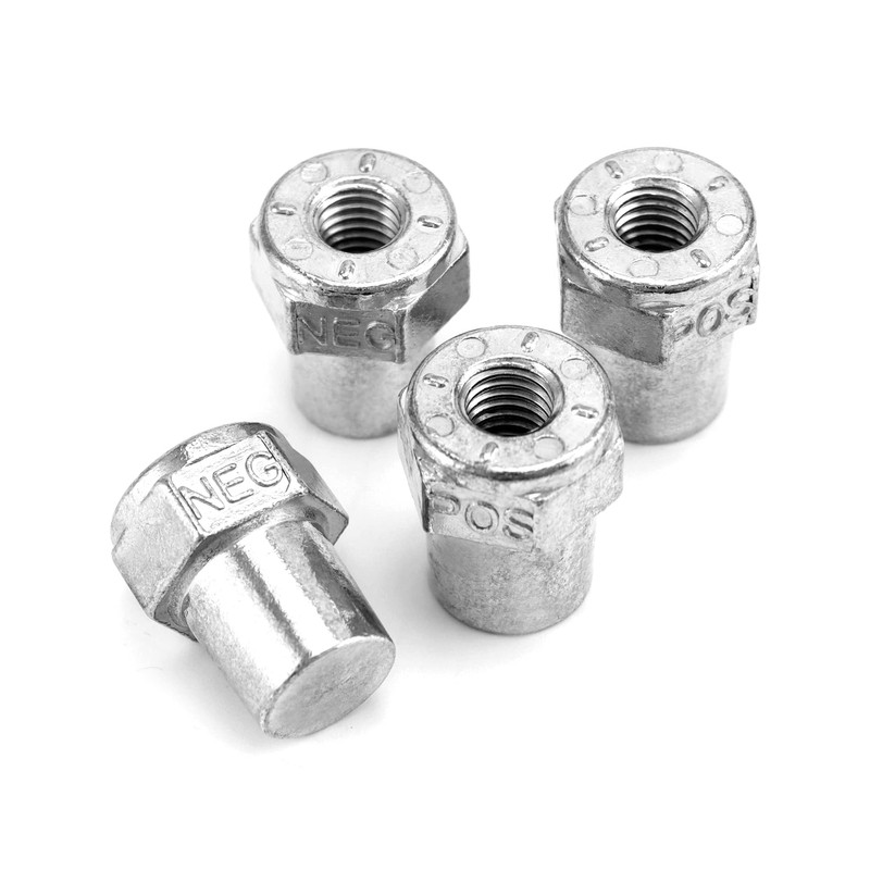 QWORK Car Positive Negative Battery Post Terminal, 4 Pair Zinc