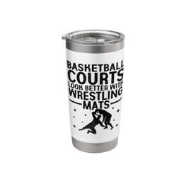 Basketball Courts Look Better With Wrestling Mats Stainless Steel Insulated Tumbler