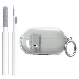 Aircawin for Beats Solo Buds Case Clear with Secure Lock 2024,Shockproof Soft Transparent TPU for Beat Solo Buds Cover with Keychain and Cleaning Pen for Girl Men Women-Clear