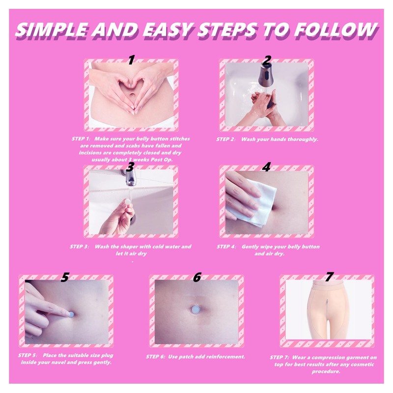 Okueejur 12PCS Ball-Shape Belly Button Plug Post Tummy Tuck Silicone