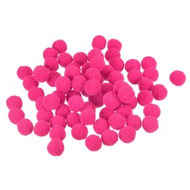 sourcing map Pom Felt Balls Felting Fabric 1.5cm 15mm Rose Red for Home Crafts Project DIY Pack of 100