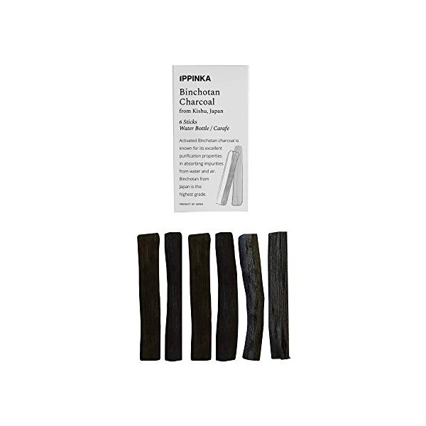 Binchotan Charcoal Sticks from Kishu, Japan - 6 Slim Personal Sticks of Water Filters