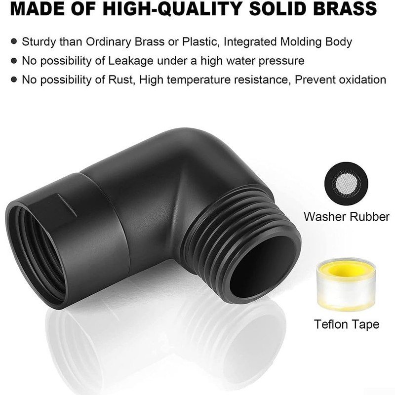 Solid Brass Shower Head Elbow Adapter 90 Degree Shower Arm